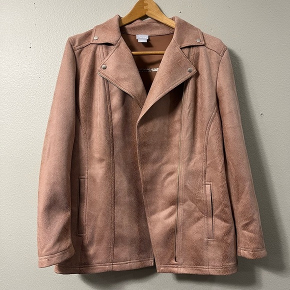 Chico's Jackets & Blazers - Chicos Faux Suede Moto Jacket sz 2